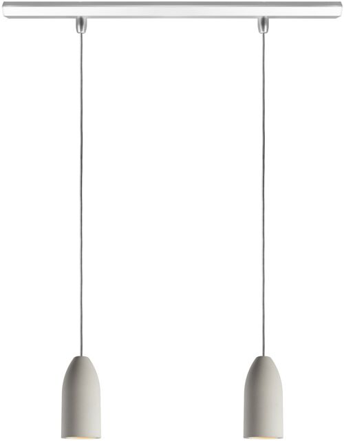 Lampe 2 flammig light edition, Wohnzimmerlampe modern mit Textilkabel Grau aus Beton