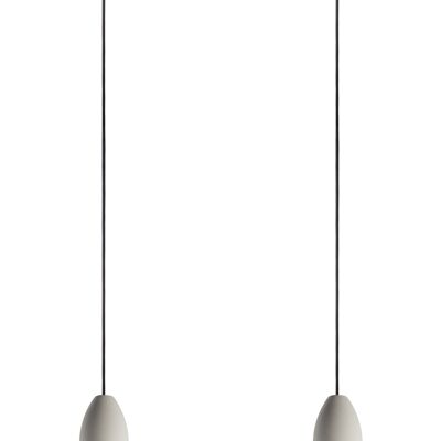 Concrete ceiling lamp with two lights, light edition, with black textile cable, hanging lamp in the living room