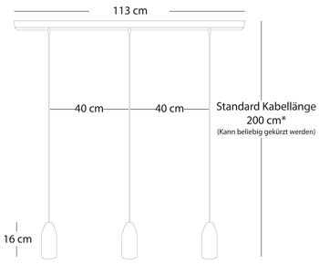 Kaufen Sie Pendelleuchte 3 flammig light edition, Esszimmerlampe hängend  mit Textilkabel Rot, Beton Lampe Decke zu Großhandelspreisen