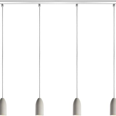 4 lampes salle à manger light edition, suspension cuisine avec câble textile gris, plafonnier cuisine