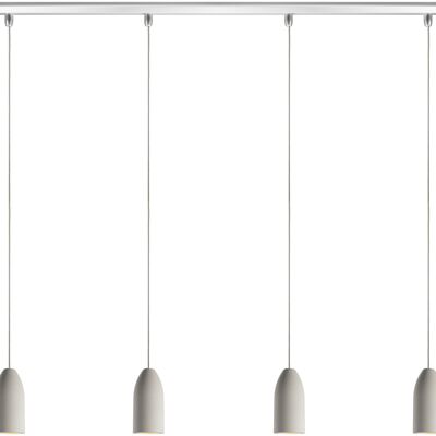 Lámpara de hormigón 4er edición ligera con guijarros de cable textil, lámpara colgante de comedor
