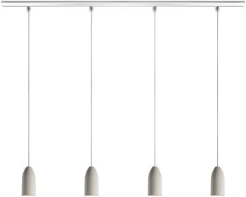 4er édition de lumière de lampe en béton avec galets de câble textile, lampe suspension de salle à manger 1