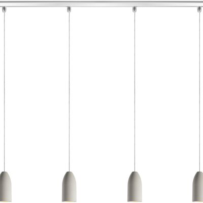 4er suspension table à manger édition lumineuse, lampe de cuisine suspendue avec câble textile blanc, lampe suspendue en béton salon