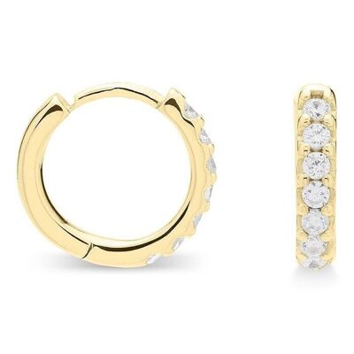 Valarys Earrings In 925 Sterling Silver With 18K Yellow Gold Plating And Brilliant Zirconia.