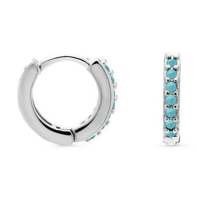Valarys Earrings In 925 Sterling Silver With Rhodium And Turquoise Plating.