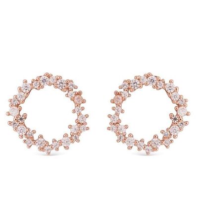 Orecchini Thilak In Argento Sterling 925 Con Placcatura In Oro Rosa 18K E Zirconi Lucidi.