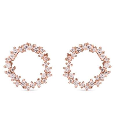 Thilak Earrings In 925 Sterling Silver With 18K Rose Gold Plating And Shiny Zirconia.