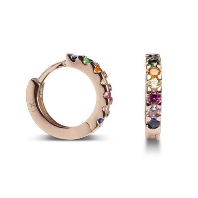 Meri Earrings In 925 Sterling Silver With Rhodium Plating And Multicolor Zirconia.