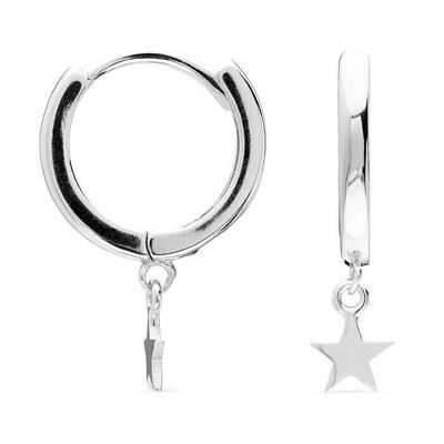 18K Yellow Gold Plated 925 Sterling Silver Star Earrings.