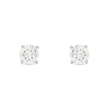 Boucles d'oreilles de base en argent sterling 925 avec placage de rhodium et zircone brillante. 2