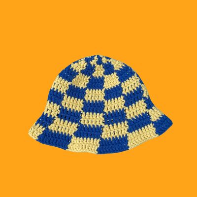 Dama Bucket Hat - Royal Blu - Giallo