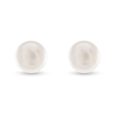 Boucles d'oreilles essentielles en argent sterling 925 avec placage de rhodium et perle blanche. 10 x 10 (2)
