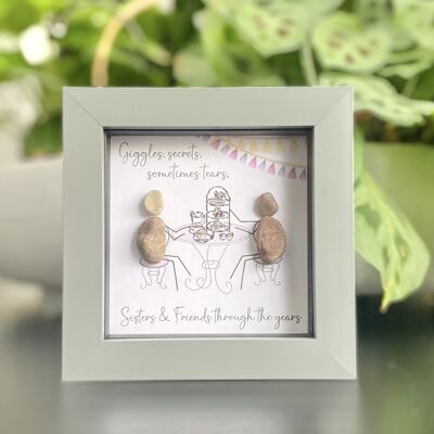 Mini-Pebble-Kunstwerk-Geschenkrahmen – Schwester