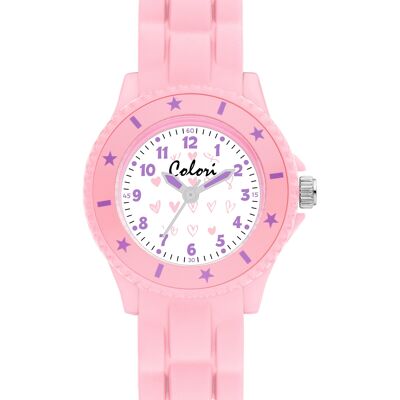 Reloj para niños Colori 30MM Corazones rosas 5ATM