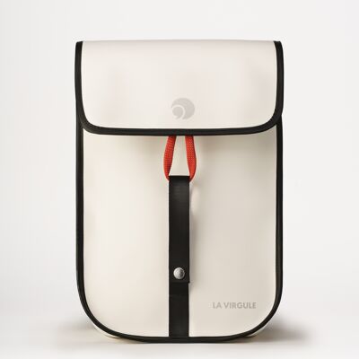 Upcycled, waterproof and local backpack - MINI GRAVELOT 12L BLANC