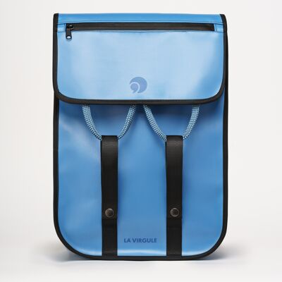 Upcycled, waterproof and local backpack - MINI GRAVELOT 12L BLEU ALPIN
