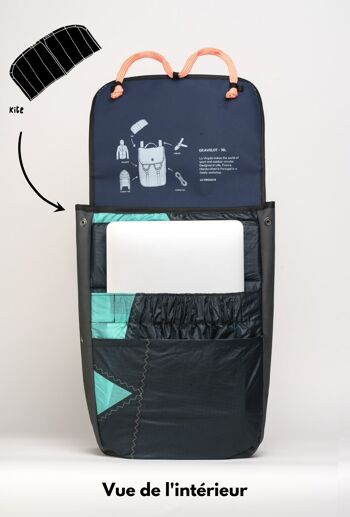 Sac à dos upcyclé, imperméable et local - GRAVELOT 18L BLEU OCEAN 3