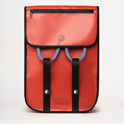 Upcycled, waterproof and local backpack - GRAVELOT 18L ROUGE