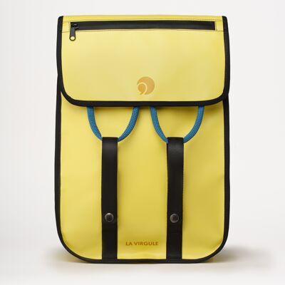 Upcycled, waterproof and local backpack - GRAVELOT 18L YELLOW