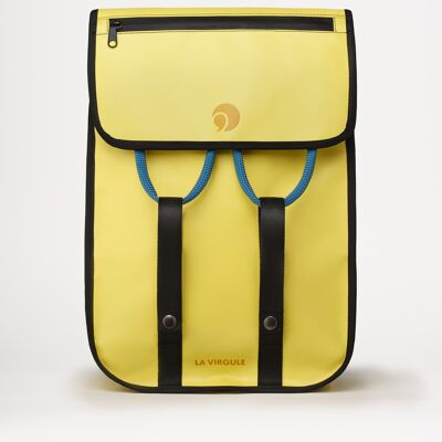 Upcycled, waterproof and local backpack - GRAVELOT 18L YELLOW