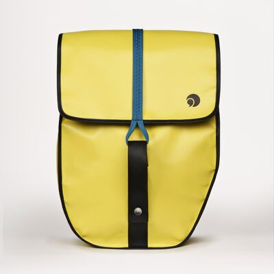 Upcycled, waterproof and local bicycle bag - STERNE 25L YELLOW