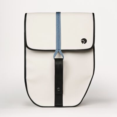 Upcycled, waterproof and local bike bag - STERNE 25L BLANC