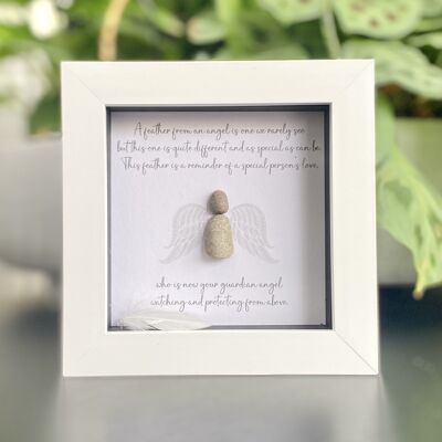 Mini Pebble artwork gift Frame - Angel