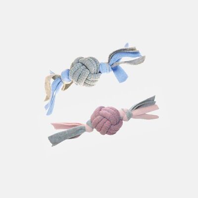 Happy Pet Little Rascals Fleecy Rope Ball - 2 colours,3 pack