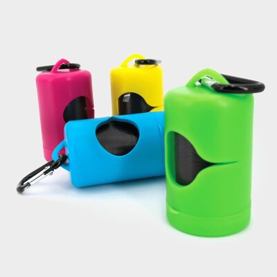 Dispensador de bolsas para caca Mecanhor con 15 bolsas - en 4 colores