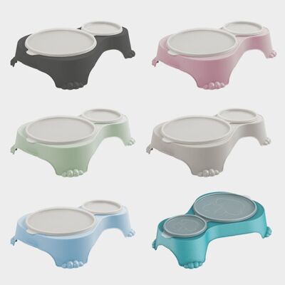 Rotho MyPet Sally double food bowl 1 l + 0.28 l with lid