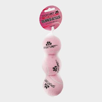 SPORTSPET Balle de Tennis Édition Rose – Lot de 3, 65 mm Ø 2