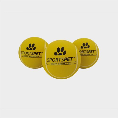 SPORTSPET Tennis Bounce Balls – Set of 3, 65 mm Ø
