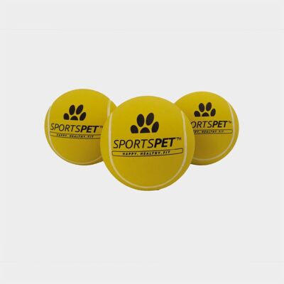 SPORTSPET Tennis Bounce Balls – Set of 3, 65 mm Ø