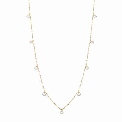 Seduction necklace in 925 sterling silver with 18K yellow gold bath and brilliant zirconia.