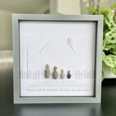 PEBBLE ARTWORK GIFT |  A house is made of wood and stone but only love can make a home