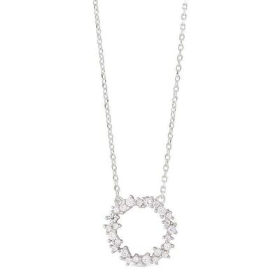 Thilak Necklace in 925 Sterling Silver with Rhodium Plating and Shiny Zirconia.