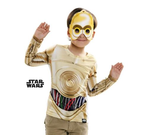 Camiseta disfraz C-3PO de Star Wars para niño