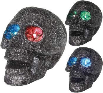 Crâne avec lumière dans les Yeux en couleurs assorties 14 cm - S.Única - S.Única