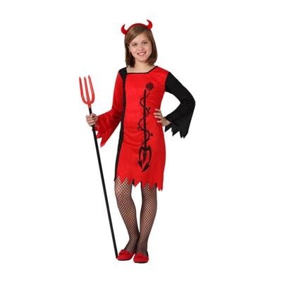 Costume da diavolo rosso per bambina - 3-4A