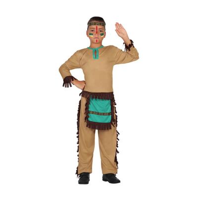 Brown and Blue Indian Costume for Kids