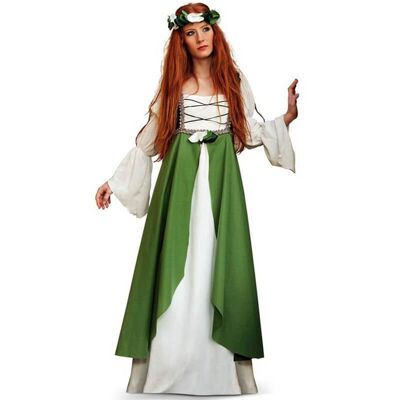 Déguisement clarisse médiévale vert femme
