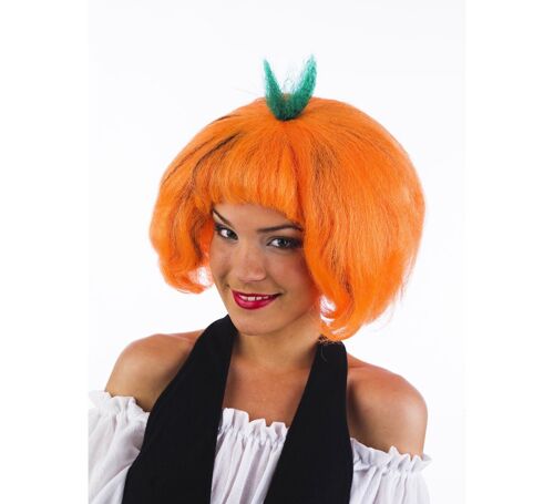 Peluca Calabaza Halloween deluxe - Naranja