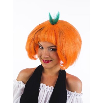 Parrucca Deluxe con Zucca di Halloween - Arancione