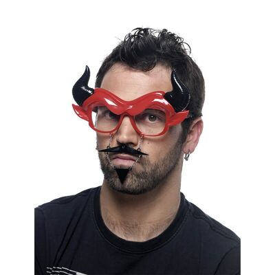 Devil Glasses with Moustache, Fly and Horns - Single T.