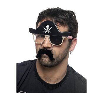 Lunettes de pirate avec moustache et chapeau - T.Única