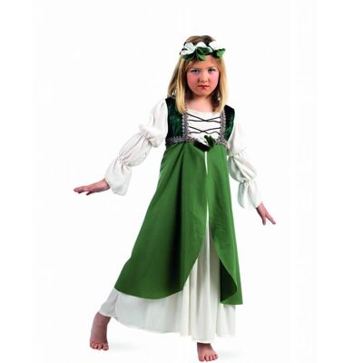 Costume da clara medievale verde per bambina