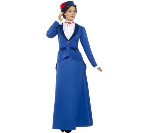Disfraz de Niñera Victoriana Azul para mujer - XXL