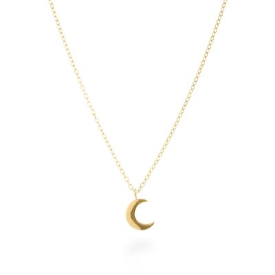 Crescent Necklace In 925 Sterling Silver With 18K Yellow Gold Plating.