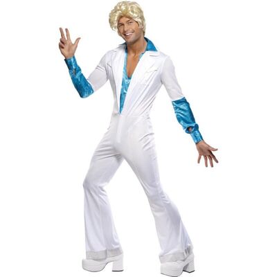 Disco Super Trouper White-Blue Costume for Men