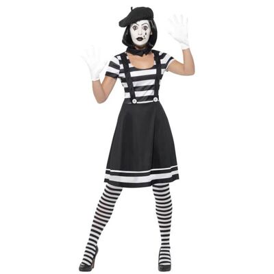 Black and white Mime costume for women
